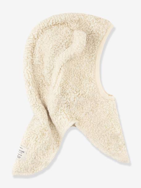 Teddy fleece beanie scarf for children MINI A TURE ecru 