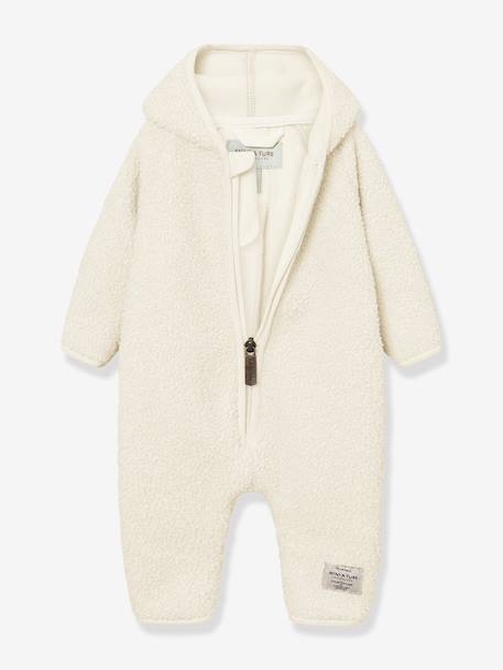 Pramsuit in teddy fleece MATADEL for babies by MINI A TURE ecru 