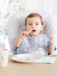 Nursery-Mealtime-Pack of 3 Plastified Bibs with Crumbcatcher