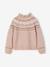Girl's jacquard jumper with sparkly details marl grey+rosy 