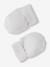 Beanie, Mittens & Booties + Pouch Set for Newborns marl beige+white 