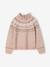 Girl's jacquard jumper with sparkly details marl grey+rosy 