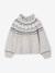 Girl's jacquard jumper with sparkly details marl grey+rosy 