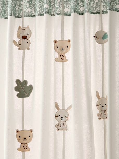 Dim-Out Curtain with Garland, In The Woods sage green 