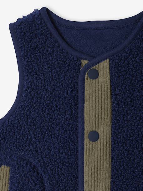 Sleeveless cardigan with press-stud fastening at the front navy blue 