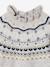 Girl's jacquard jumper with sparkly details marl grey+rosy 
