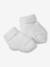 Beanie, Mittens & Booties + Pouch Set for Newborns marl beige+white 