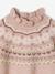 Girl's jacquard jumper with sparkly details marl grey+rosy 