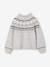 Girl's jacquard jumper with sparkly details marl grey+rosy 