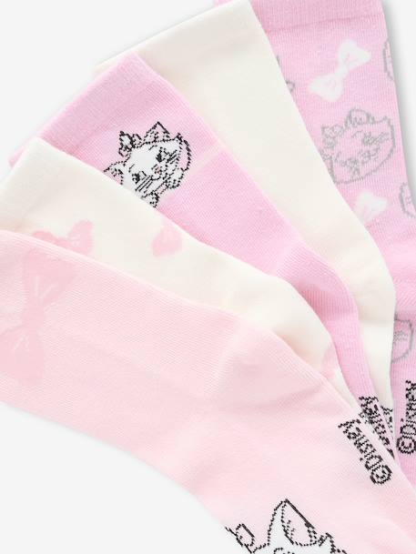 Pack of 5 pairs of DISNEY ANIMALS Marie the Aristocats girls' socks rose 