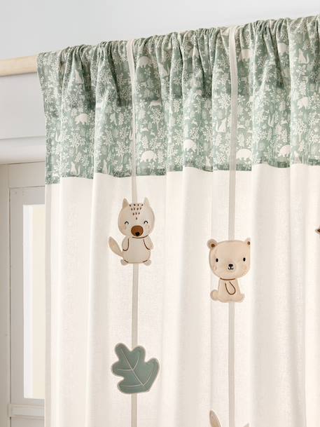 Dim-Out Curtain with Garland, In The Woods sage green 