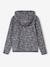 Sports Sweatshirt with Flower Print in Techno Fabric for Girls anthracite+ecru+printed green 