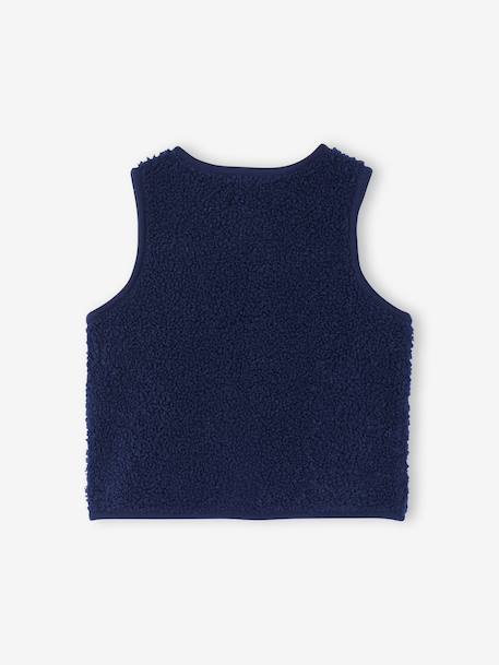 Sleeveless cardigan with press-stud fastening at the front navy blue 