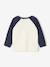 Long-sleeved baby t-shirt with placement print on the front curry yellow+navy blue 