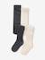 Pack of 2 Girls' Cable Knit Tights anthracite 