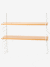 Wired metal wall shelf, wood effect shelf white 