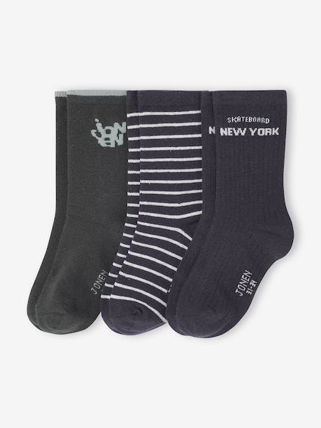Pack of 3 Pairs of 'Skate' Socks for Boys, JONEN anthracite 