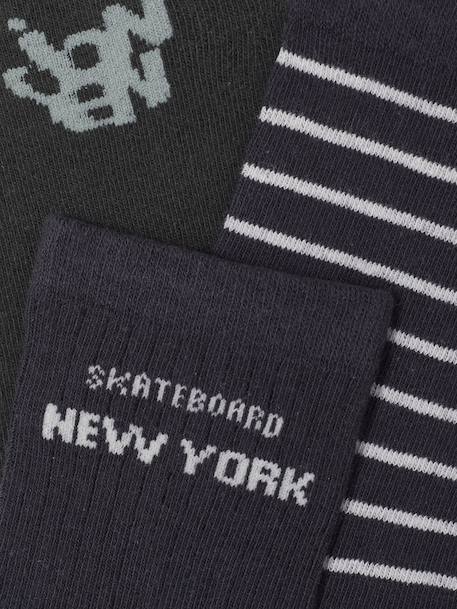 Pack of 3 Pairs of 'Skate' Socks for Boys, JONEN anthracite 