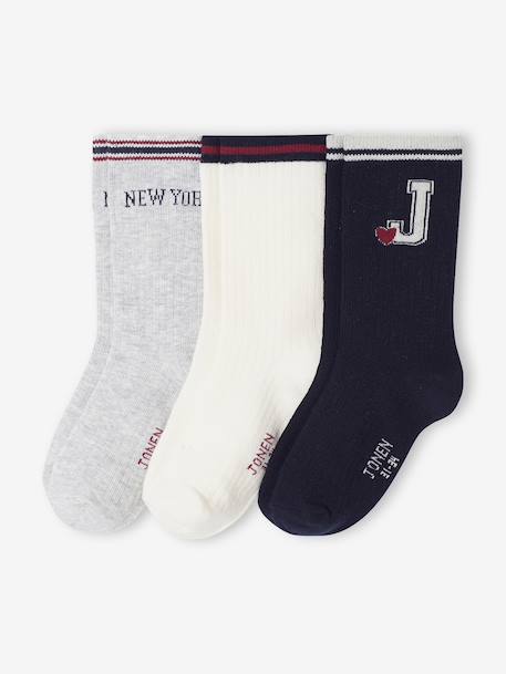 Pack of 3 Pairs of Socks for Girls, JONEN ecru 