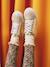 Leather Lace-Up Trainers for Children gold+printed beige 