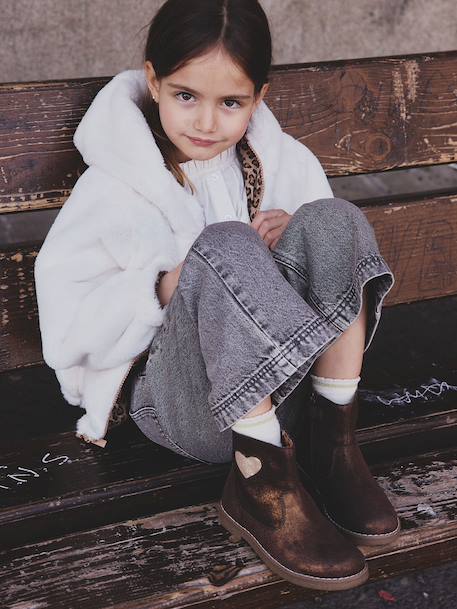 Leather Boots for Girls, Designed for Autonomy bronze 