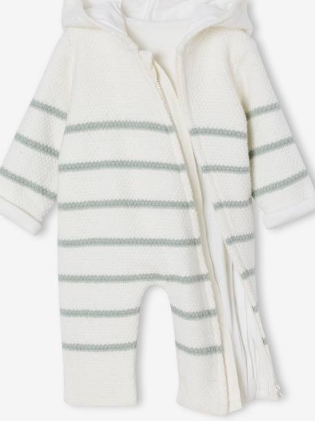 Knitted Jumpsuit + Socks Set for Newborns sage green 