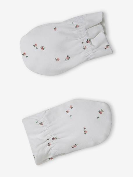 Beanie, Mittens, Scarf & Booties Set for Babies rose 