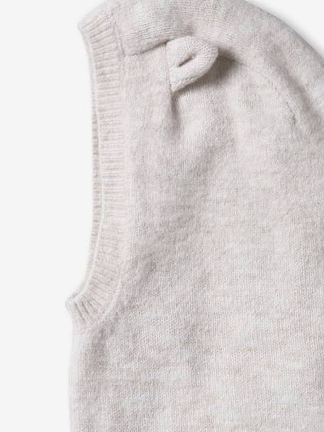Girl's balaclava with cat ears ecru 