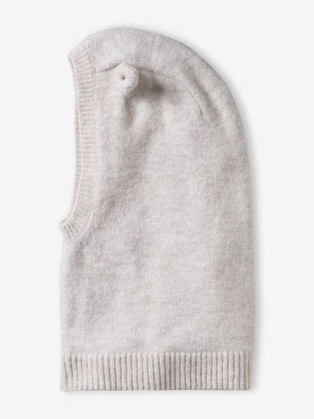 Girl's balaclava with cat ears ecru 