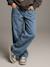 Wide-Leg Carpenter Trousers for Girls, JONEN deep blue+denim grey+medium blue 