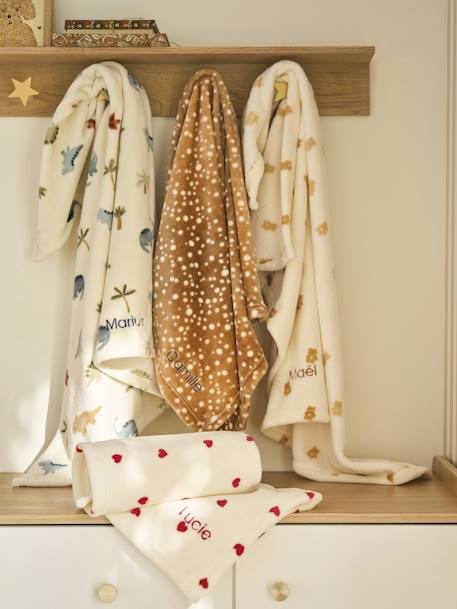 Printed Fleece Blanket multicoloured+printed brown+printed red+printed white 