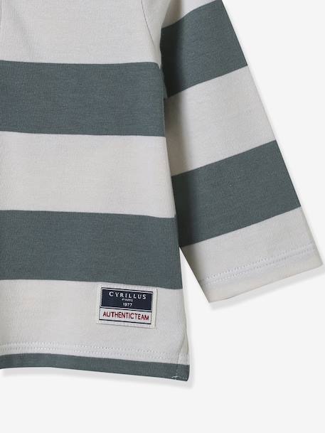 Organic cotton rugby polo shirt for babies CYRILLUS green 