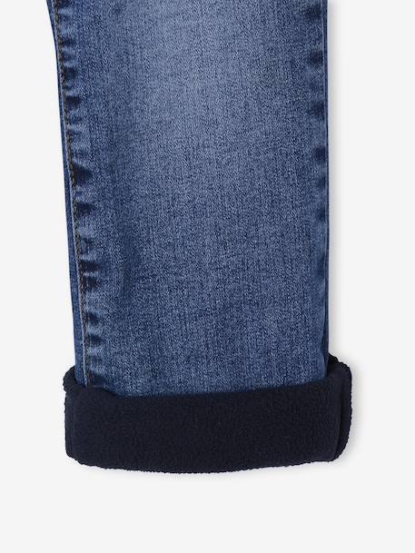 Fleece-Lined Denim Jeans for Boys stone 