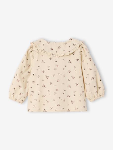 Printed velvet baby blouse vanilla 