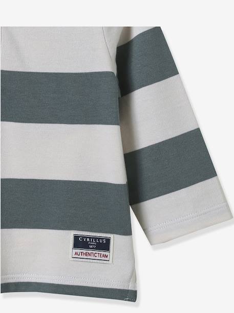 Organic cotton rugby polo shirt for babies CYRILLUS green 