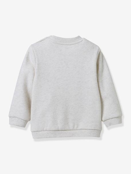 Sweatshirt with Liberty fabric letters in organic cotton for babies by CYRILLUS beige 