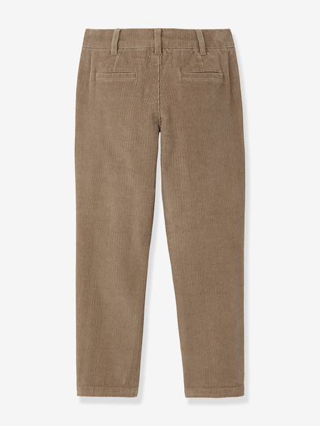 Boys' velvet chino trousers CYRILLUS green 