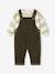 Baby sweatshirt + dungaree set khaki 