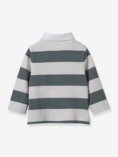 Organic cotton rugby polo shirt for babies CYRILLUS green 