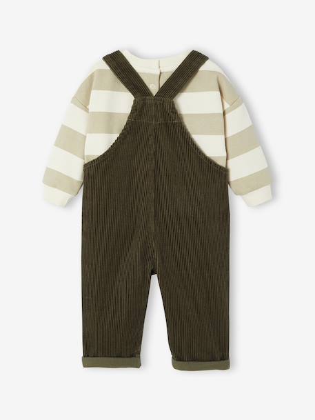 Baby sweatshirt + dungaree set khaki 