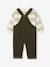 Baby sweatshirt + dungaree set khaki 