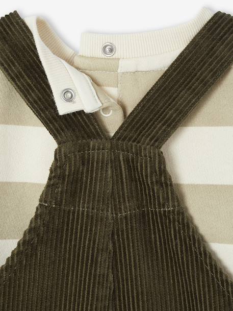 Baby sweatshirt + dungaree set khaki 