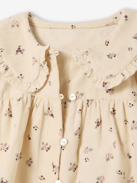 Printed velvet baby blouse vanilla 