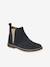 Elasticated Leather Boots for Children navy blue 