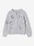 Girl's Christmas cardigan with sequin stars marl grey 