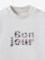 Sweatshirt with Liberty fabric letters in organic cotton for babies by CYRILLUS beige 