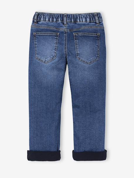 Fleece-Lined Denim Jeans for Boys stone 
