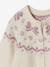 Girl's Christmas cardigan with jacquard patterns and sparkly details ecru 
