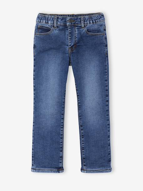 Fleece-Lined Denim Jeans for Boys stone 