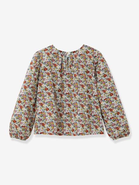 Blouse for Girls in Liberty Libby Fabric, CYRILLUS rose 